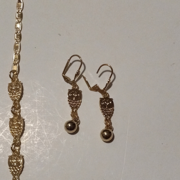 Gold Filled/Layered  Owl Necklace Set NWOT (ORO Laminado) - Picture 5 of 9